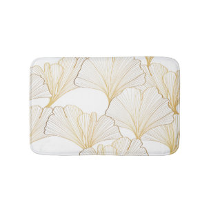 Tapis De Bain Ginkgo Gold : Arrangement de feuille luxueux