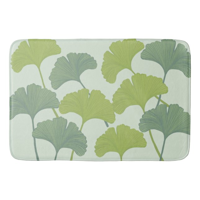 Tapis De Bain Ginkgo Leaves Customizable Background Colors  (Devant)