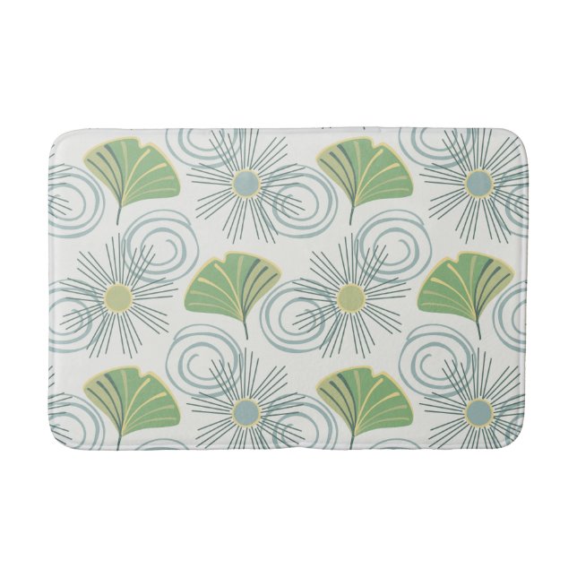 Tapis De Bain Ginkgo moderne du milieu du siècle (Devant)
