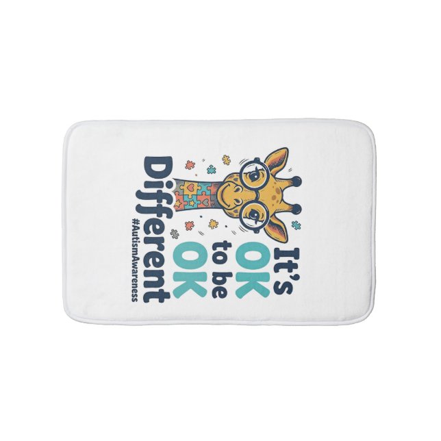 Tapis De Bain Girafe de sensibilisation à l'autisme Il est OK d' (Devant)