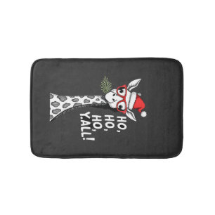 Tapis De Bain Girafe Mignonne Avec Chapeau De Père Noël Joyeux N
