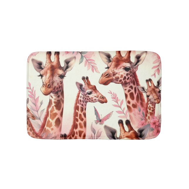 Tapis De Bain Giraffe à l'aquarelle (Devant)