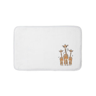 Tapis De Bain Giraffes Bébés mignonnes, animaux de safari