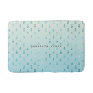 Tapis De Bain Girly Aqua Glam Tropical Pineapples Ombre
