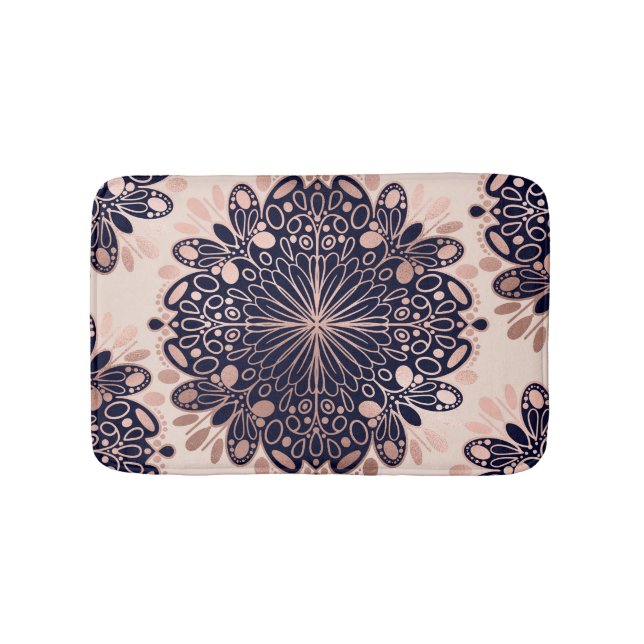 Tapis De Bain Girly Boho Rose Gold Blush (Devant)