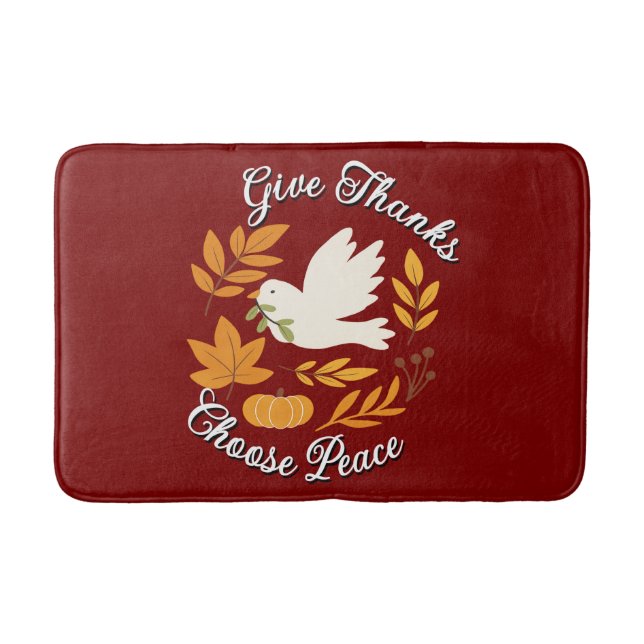 Tapis De Bain 'Give Thanks, Choose Peace' Bath Mat (Devant)