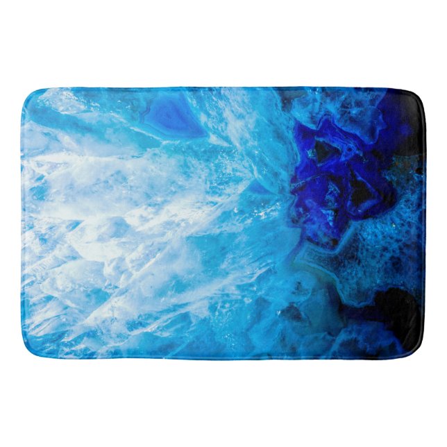 Tapis De Bain Glace Blue Crystal Gem Gemstone Agate Quartz (Devant)