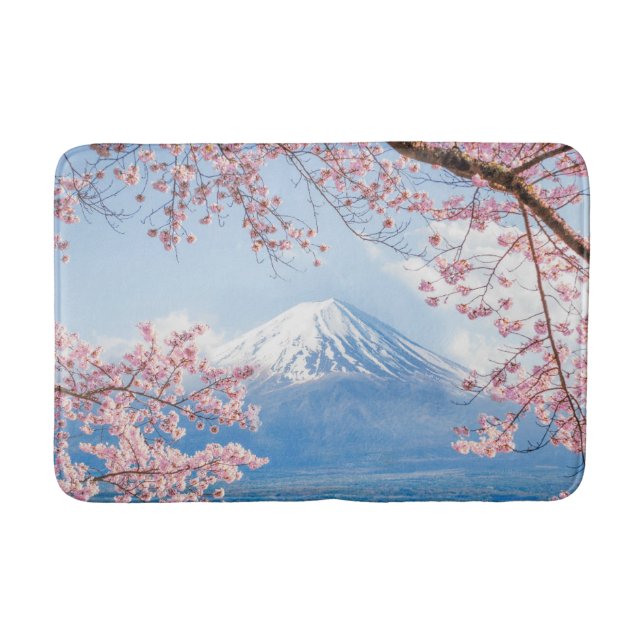 Tapis De Bain Glace et neige | Cherry Blossoms Mt. Fuji Japon (Devant)