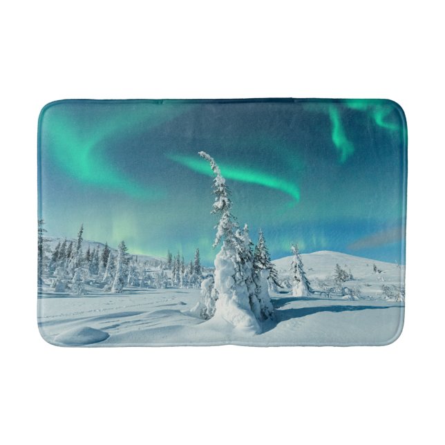 Tapis De Bain Glace et neige | Northern Lights, Laponie, Finland (Devant)