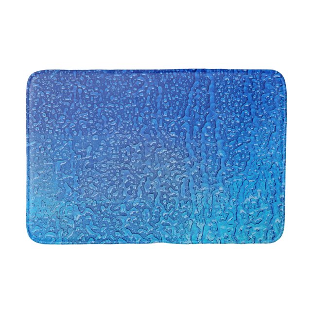 Tapis De Bain Glace Sur Arrière - plan Métalliques Bleus (Devant)