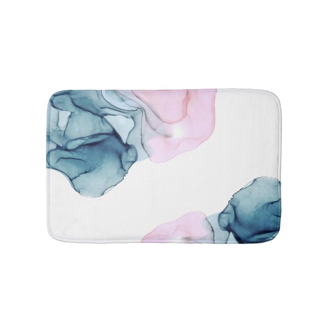 Tapis De Bain Glamour d'Imaginaire épi Turquoise et rose (Devant)