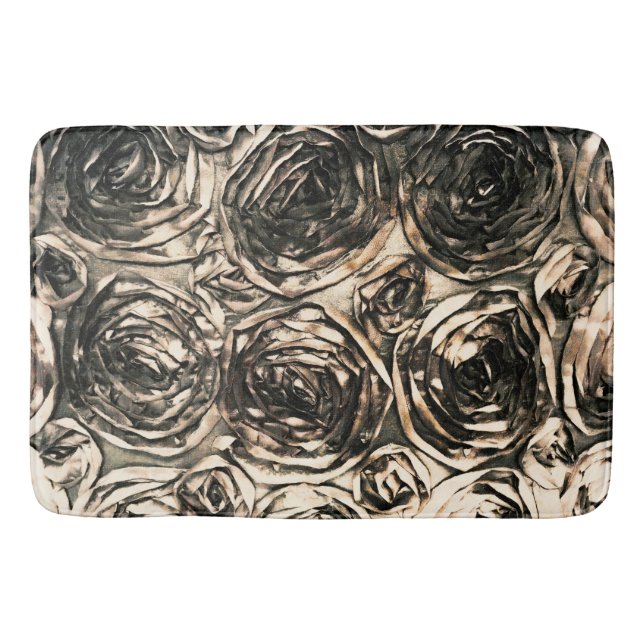 Tapis De Bain Glamour Roses Or Bronze Fleur Rustique Glamour (Devant)