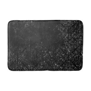 Tapis De Bain Glimmery Onyx Grunge Tambour noir argenté