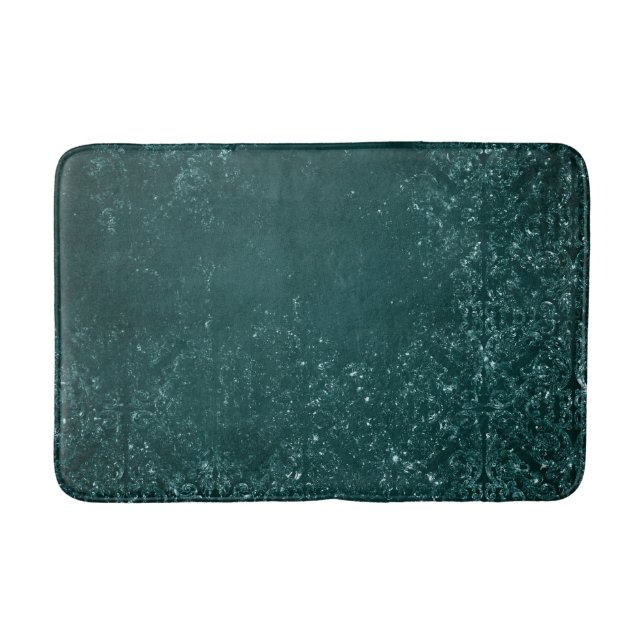 Tapis De Bain Glimmery Turquoise Grunge | Riche verre vert foncé (Devant)