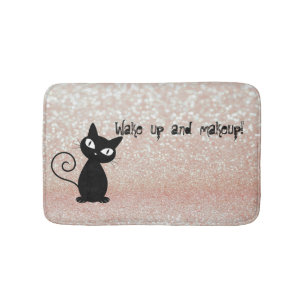 Tapis De Bain Glitterie Whimsical Black Cat-Réveillez-vous et ma