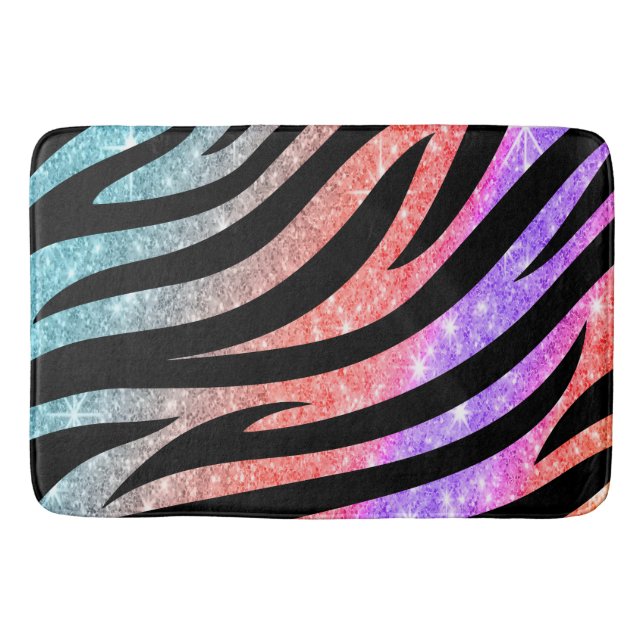 Tapis De Bain Glittery Zebra Stripes Pattern (Devant)