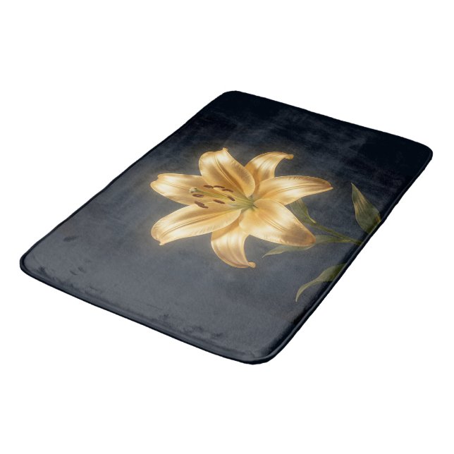 Tapis De Bain Glowing golden lily flower (Angle)