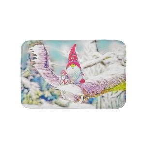 Tapis De Bain Gnomes dans la peinture à l'aquarelle de la neige