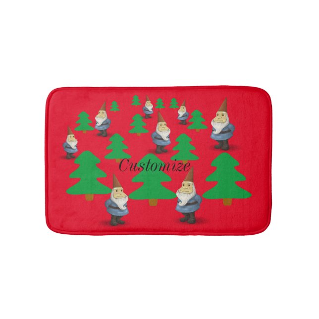 Tapis De Bain Gnomes de Noël Arbres de Noël Thunder_Cove (Devant)