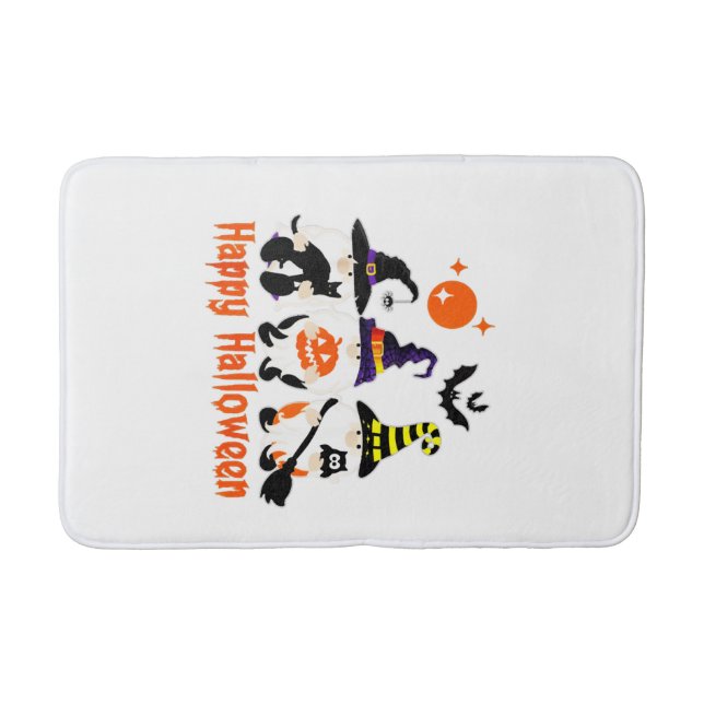 Tapis De Bain Gnomes d'Halloween Mignon Citrouille Automne (Devant)