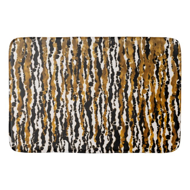 Tapis De Bain Gold & Black Modern Safari Rain Jungle Glam (Devant)