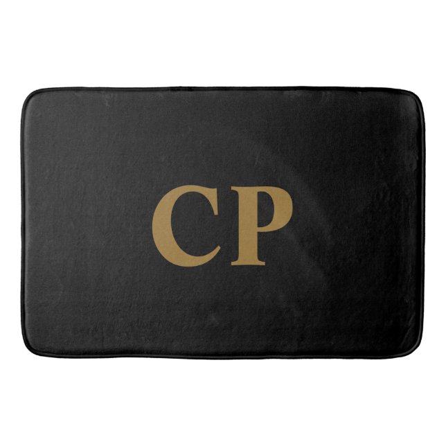 Tapis De Bain Gold initial personnalisé (Devant)