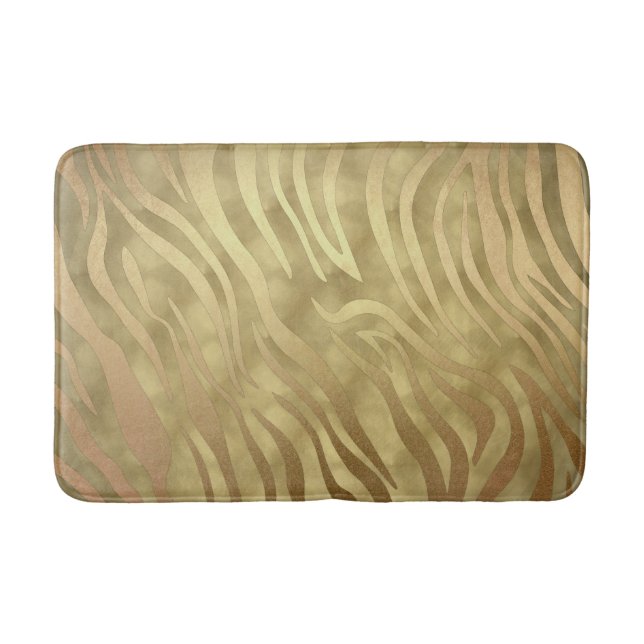 Tapis De Bain Gold Luxueux Zebra Jungle Safari Glam (Devant)