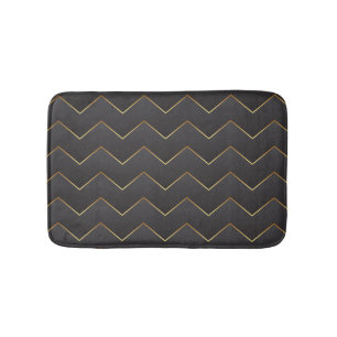 Tapis De Bain Gold Zig Zag Chevron Motif