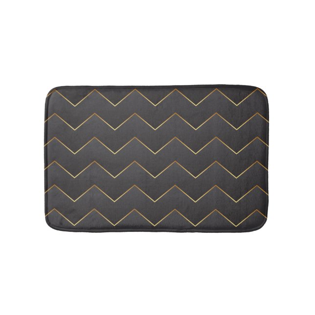 Tapis De Bain Gold Zig Zag Chevron Motif (Devant)