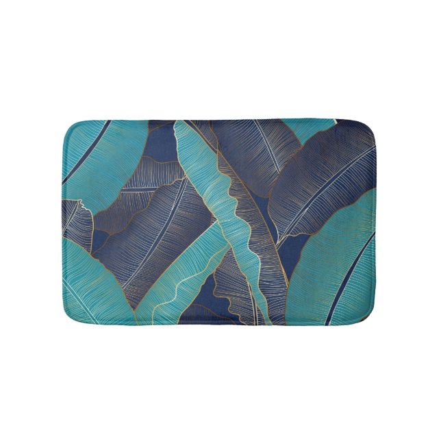 Tapis De Bain Golden Banana Leaf : Motif de luxe. (Devant)