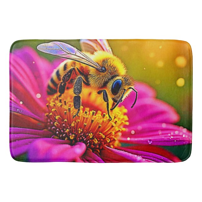 Tapis De Bain Golden Bee Flower Magic Design (Devant)