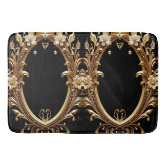 Tapis De Bain Golden Floral Ornate Bath Mat