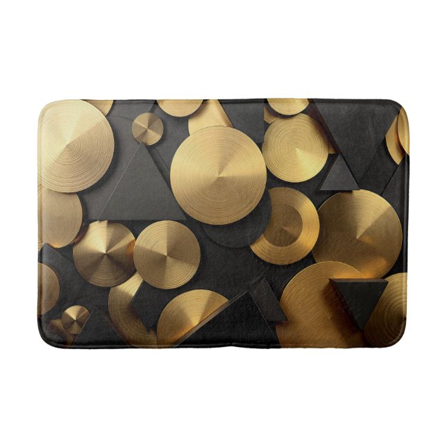 Tapis De Bain Golden Geometry Luxury Abstrait (Devant)