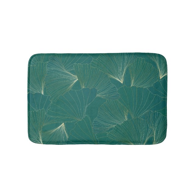Tapis De Bain Golden Ginkgo Feuille Art Déco (Devant)