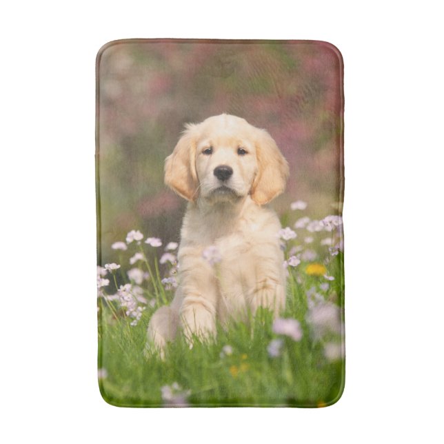 Tapis De Bain Golden Retriever Chien Cute Goldie Chiot - (Devant (Vertical))