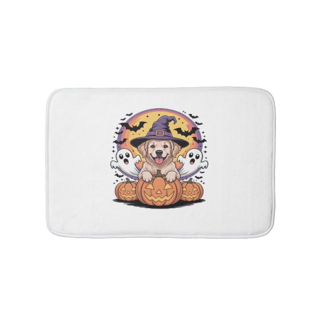 Tapis De Bain Golden Retriever Halloween Witch Chien classique T (Devant)