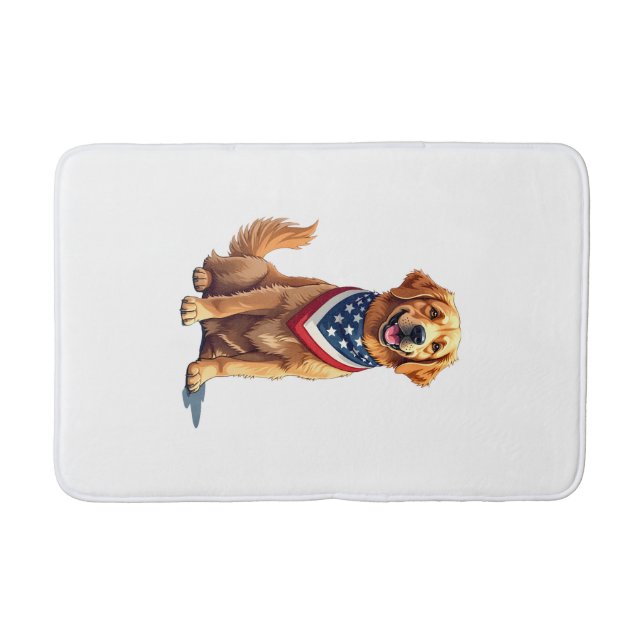 Tapis De Bain Golden Retriever July 4th Vintage Patriotic Tee 2 (Devant)