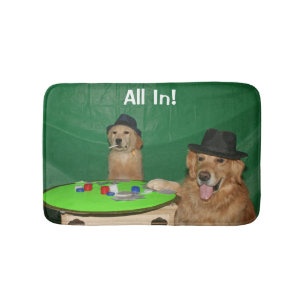 Tapis De Bain Golden Retriever Poker Pups