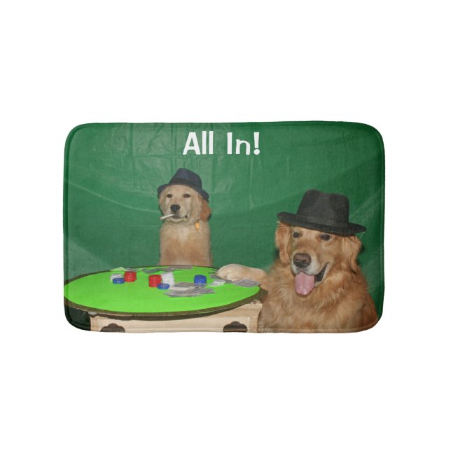 Tapis De Bain Golden Retriever Poker Pups (Devant)