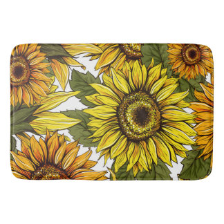 Tapis De Bain Golden Rustic Pays Tournesol Courte de douche