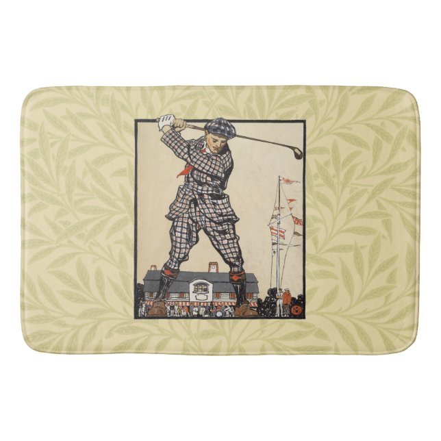 Tapis De Bain Golf Golfer Vintage Golf antique (Devant)