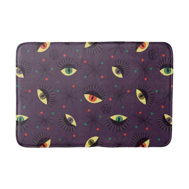 Tapis De Bain Goth Eyes Witchy Purple Motif occult (Devant)