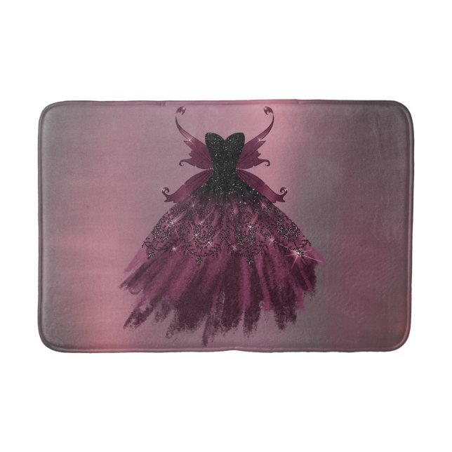 Tapis De Bain Gothique Fairy Fuchsia Gown | Punk Rock rose Magen (Devant)