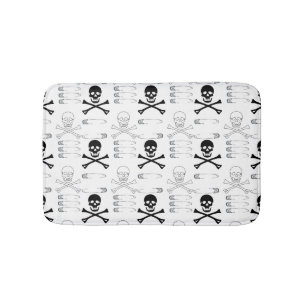 Tapis De Bain Gothique Skuls et Bones Punk Rock