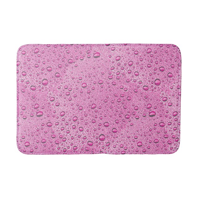 Tapis De Bain gouttelettes d'eau roses chaudes (Devant)