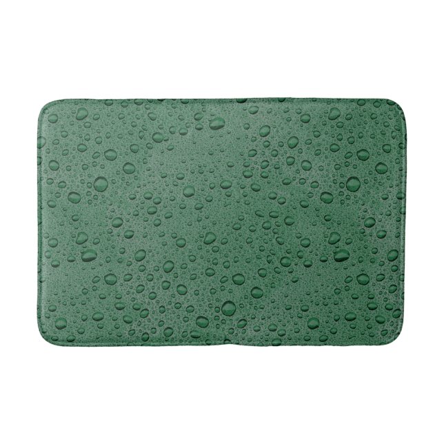 Tapis De Bain gouttelettes d'eau vertes (Devant)