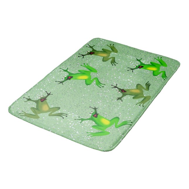 Tapis De Bain Gouttes de pluie sur grenouille Abstrait (Angle)