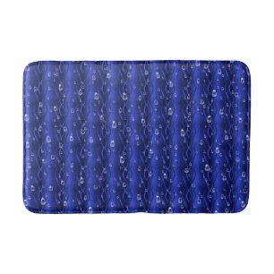 Tapis De Bain gouttes de pluie sur le métal bleu