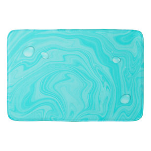 Tapis De Bain Gouttes d'eau bleues Été Nage Piscine Fête d'anniv