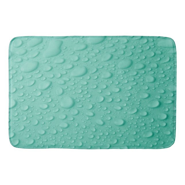 Tapis De Bain Gouttes d'eau sur la couche de surface bleue (Devant)
